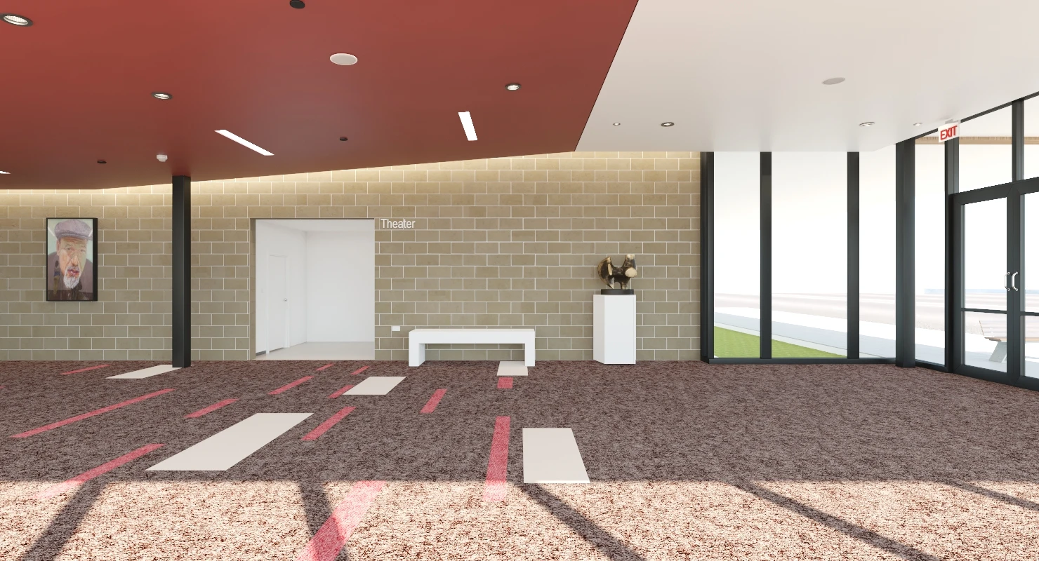 Hattiloo Theatre Lobby And Hallway Interior 3D Model_06